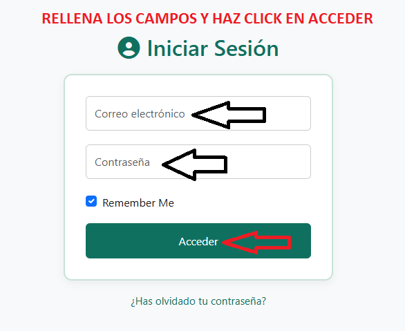 Paso 2 - Iniciar sesión o obtener una nueva contraseña
